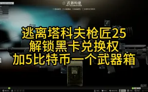 Download Video: 逃离塔科夫枪匠25-解锁黑卡兑换，送一个带√武器箱+5比特币