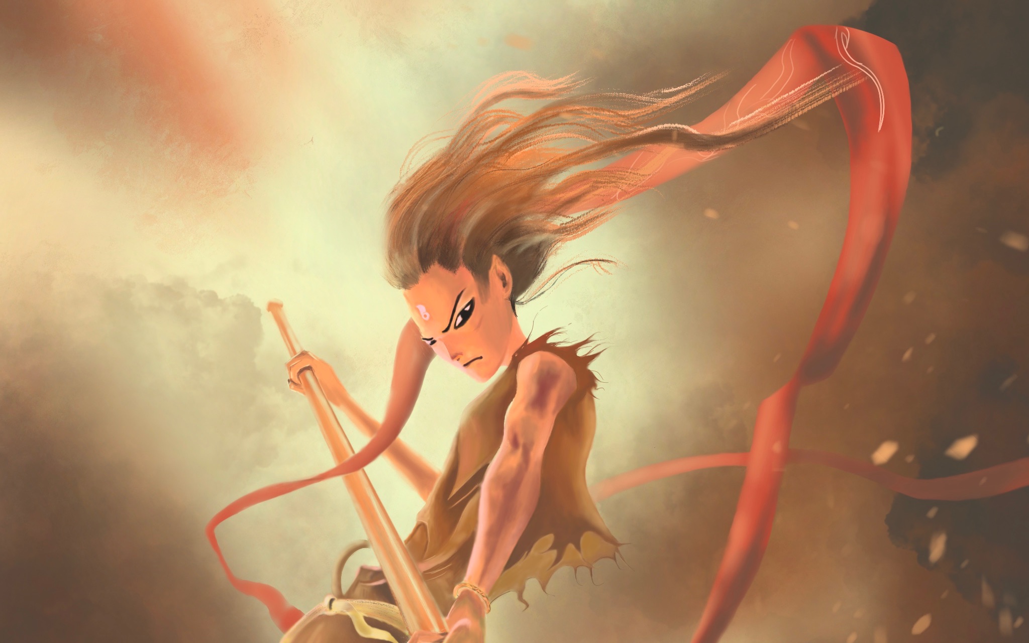 ipad pro procreate 绘画哪吒