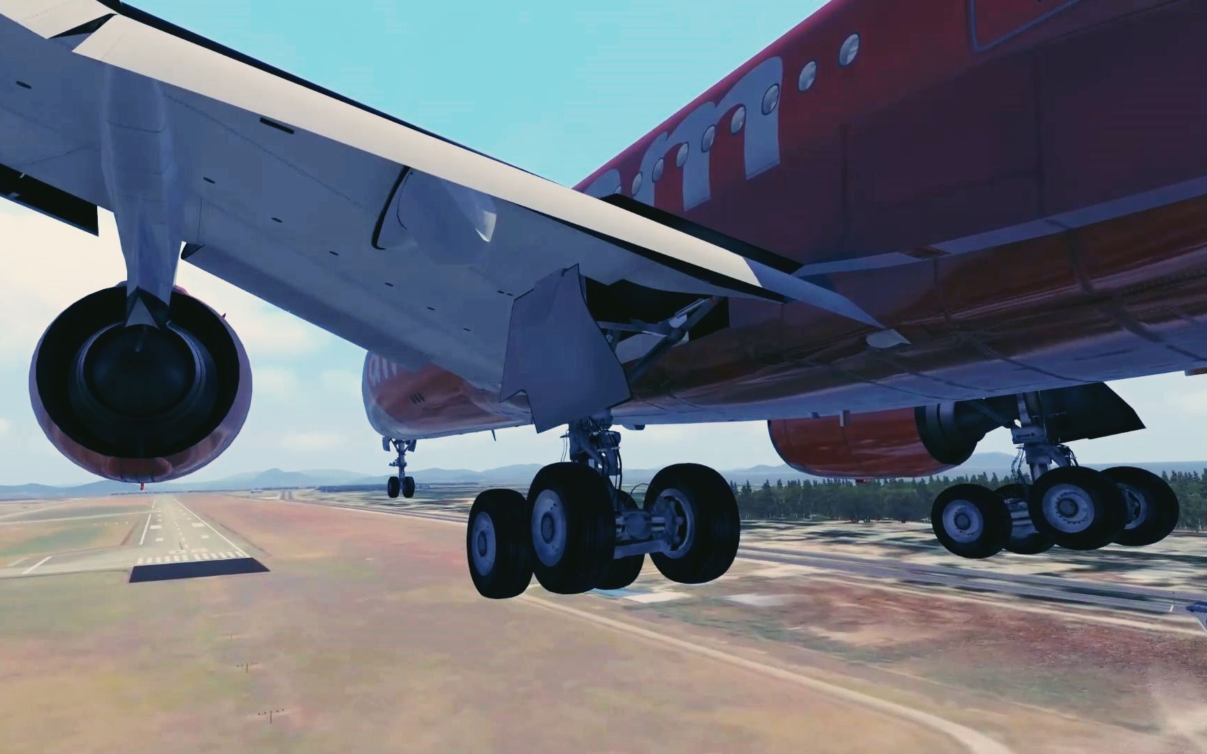 难道一见的画面:空客a350落地时,看起落架是如何工作的?