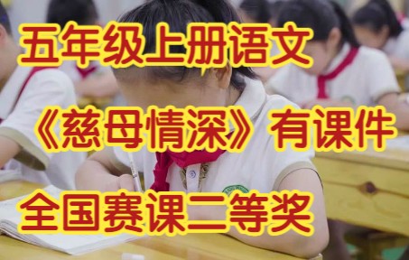 部编版小学语文五年级上册《慈母情深》有课件教案 全国赛课二等奖哔哩哔哩bilibili