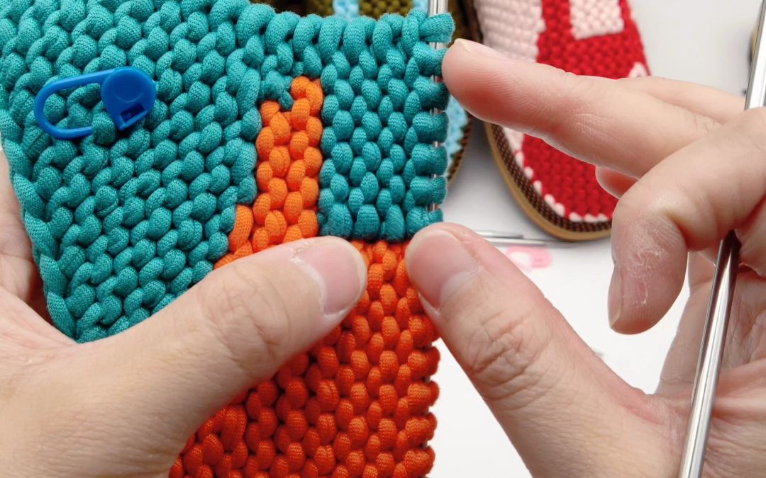 可爱兔布条线拖鞋视频教程第11集巧手女工编织坊