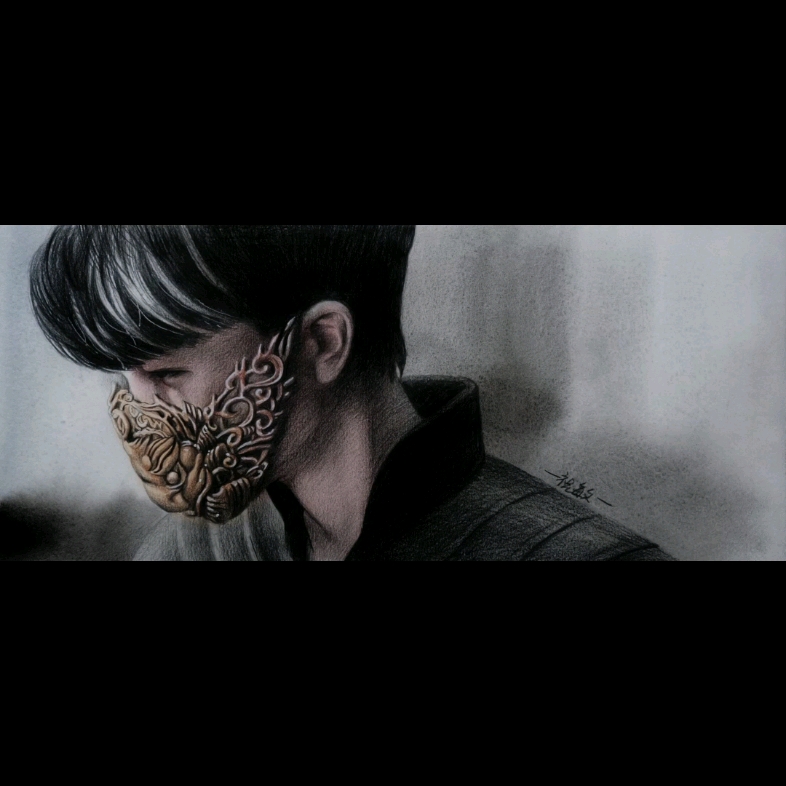 手绘周深#神秘的面具深!