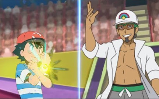 精灵宝可梦究极日月对战冠军小智vs库库伊博士