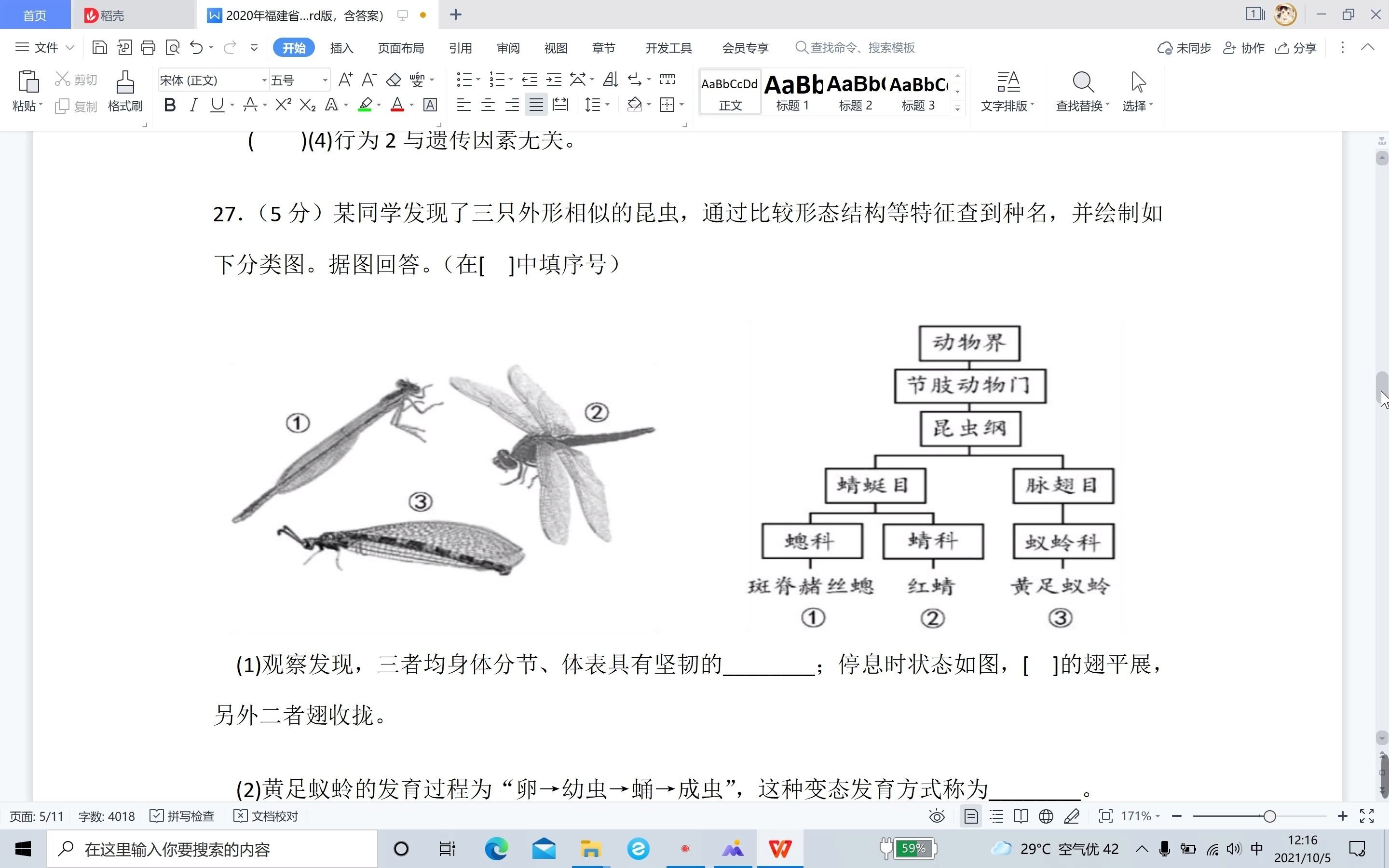 八年级上册生物学培优课堂 第四讲 福建省中考真题选讲(二)哔哩哔哩bilibili