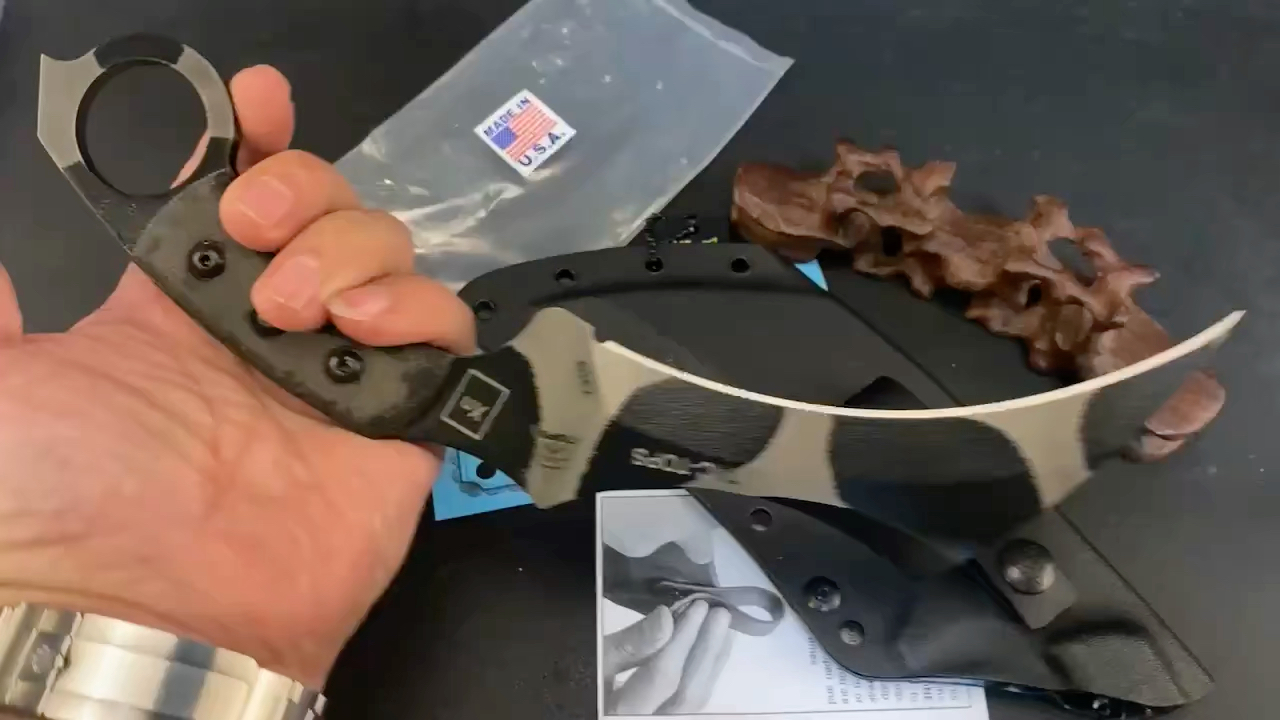 美国tops虎纹迷彩 爪刀