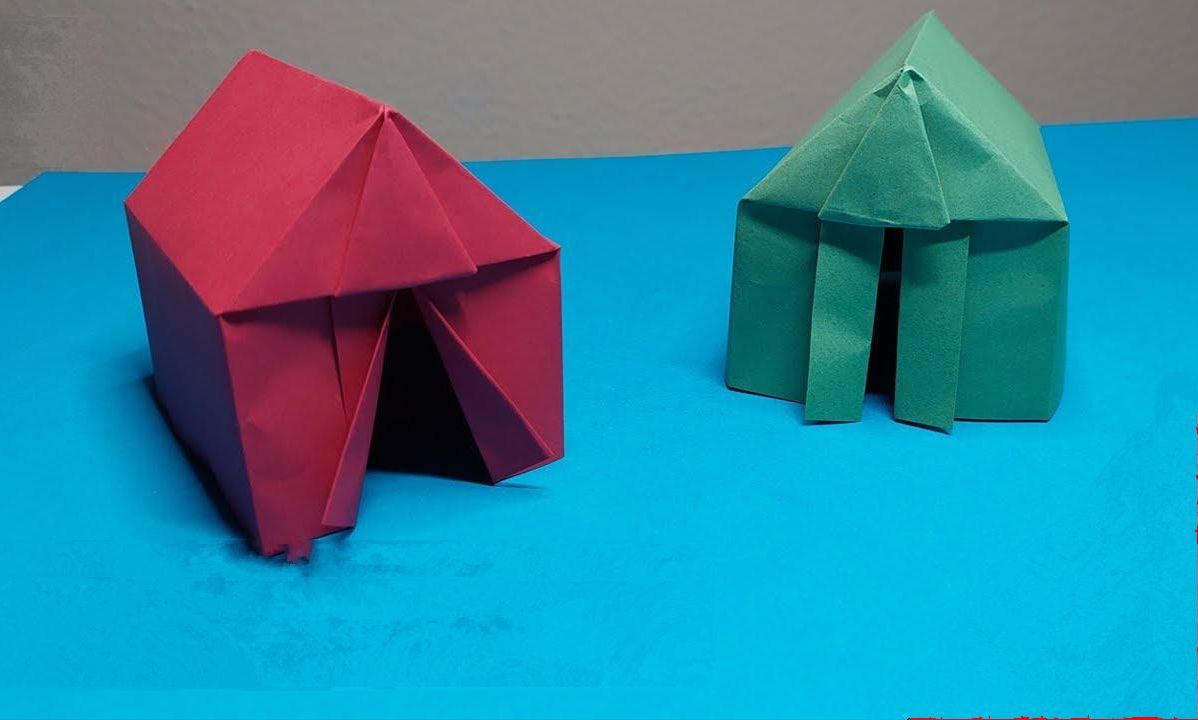 今天我们来制作一顶折纸帐篷!