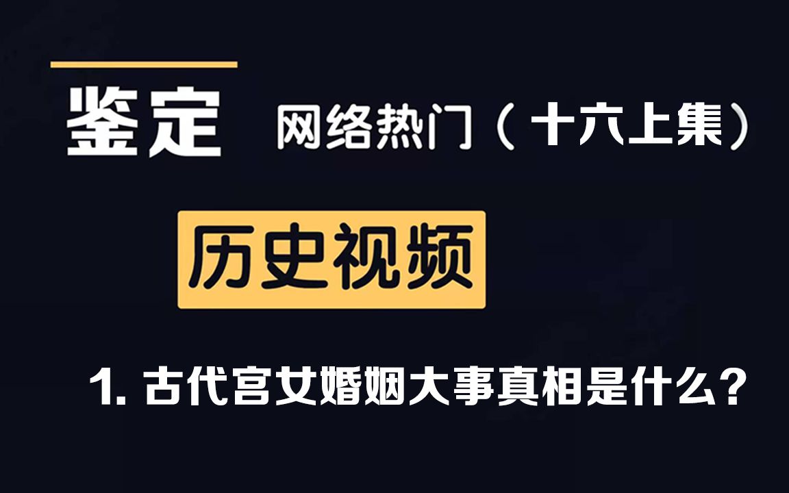 [图]网络热门历史视频鉴定（16上集）宫女出嫁、亡秦凶手、历史焚书15厄