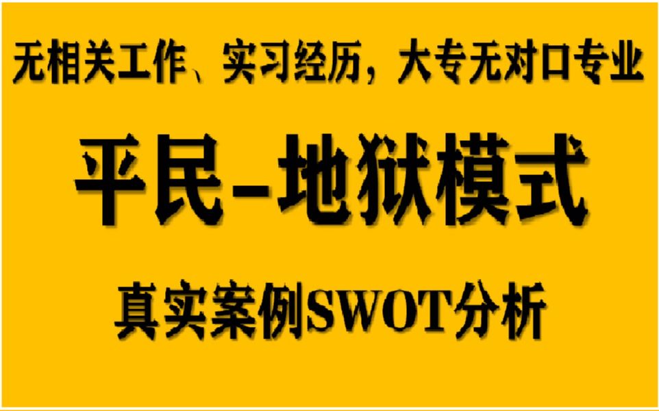 【用互联网思维求职03】新人没经验无学历专业不对口如何入职互联网行业10年互联网老司机真实案例教你做职场SWOT分析(上)哔哩哔哩bilibili