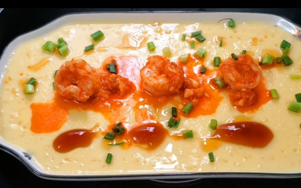 滑滑嫩嫩 瑶柱虾仁蒸水蛋 steamed eggs_哔哩哔哩_bilibili