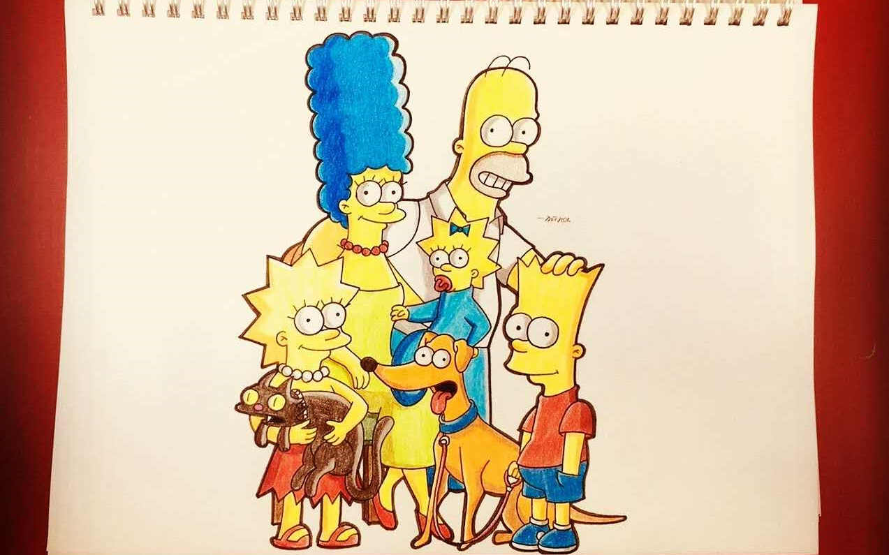 [会画画的美娜]32.画辛普森一家