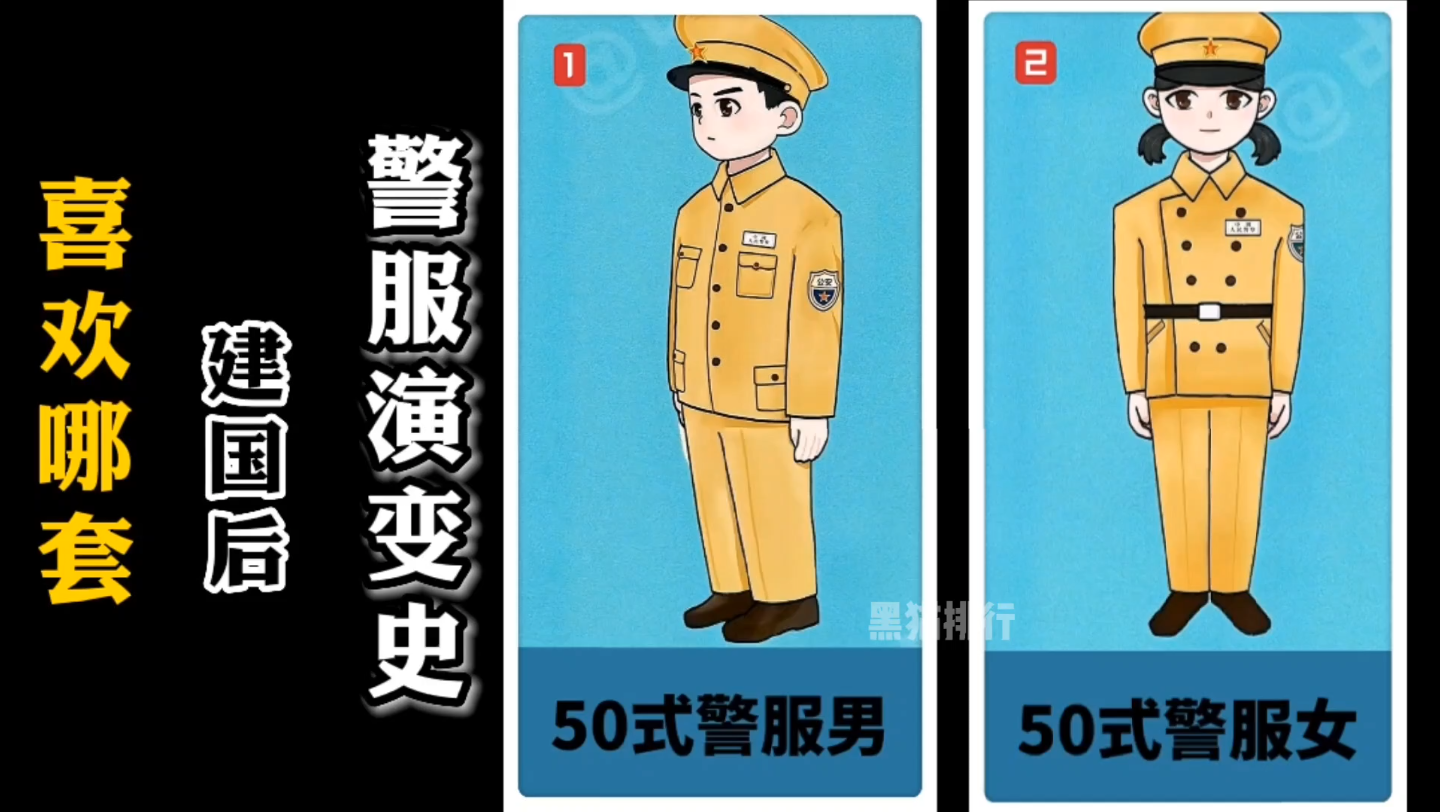 [图]新中国8款警服演变史，衣服在变。初心未改，你喜欢哪一款