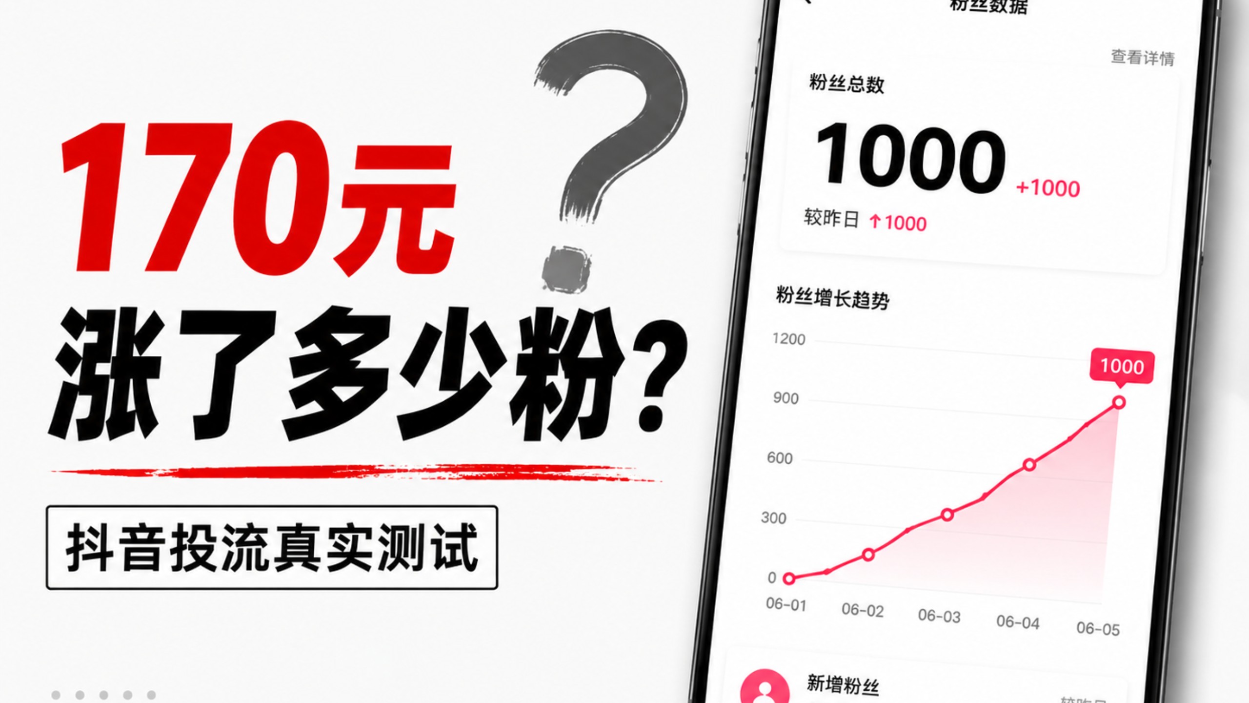 花170元在抖音涨了1000粉,真实效果到底怎么样?