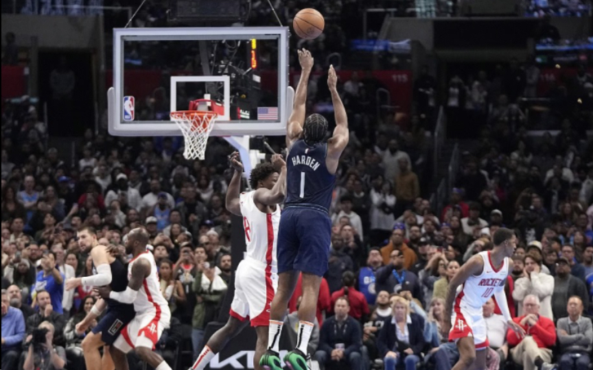 哈登撤步3 1准绝杀火箭创两大记录!快船终结六连败!