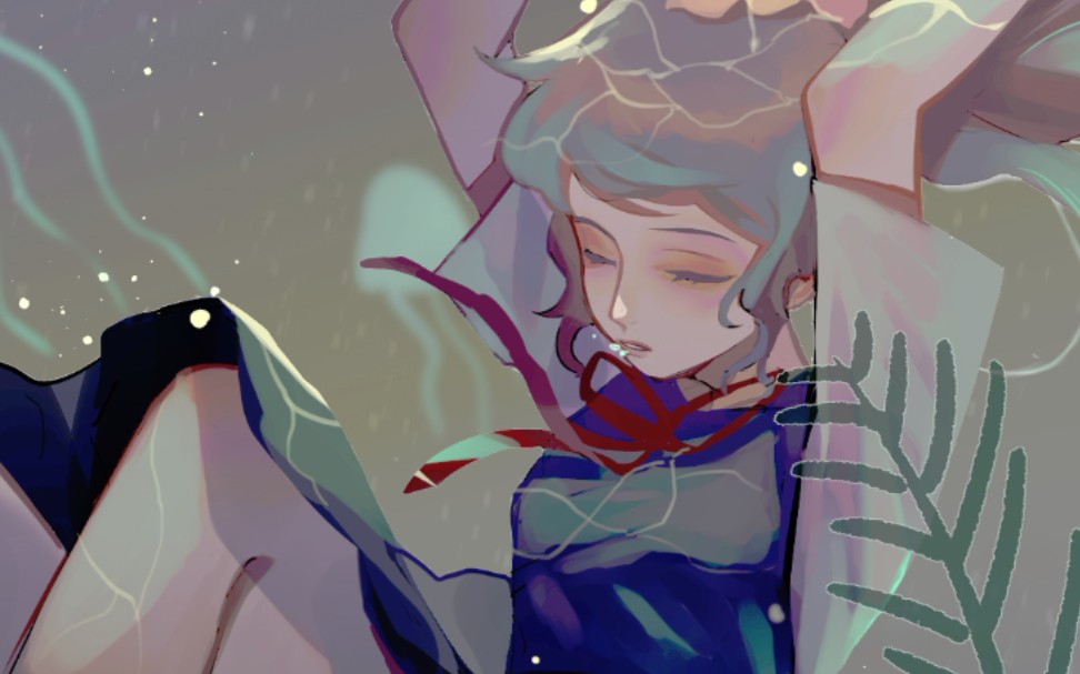 【绘画过程】坠海少女