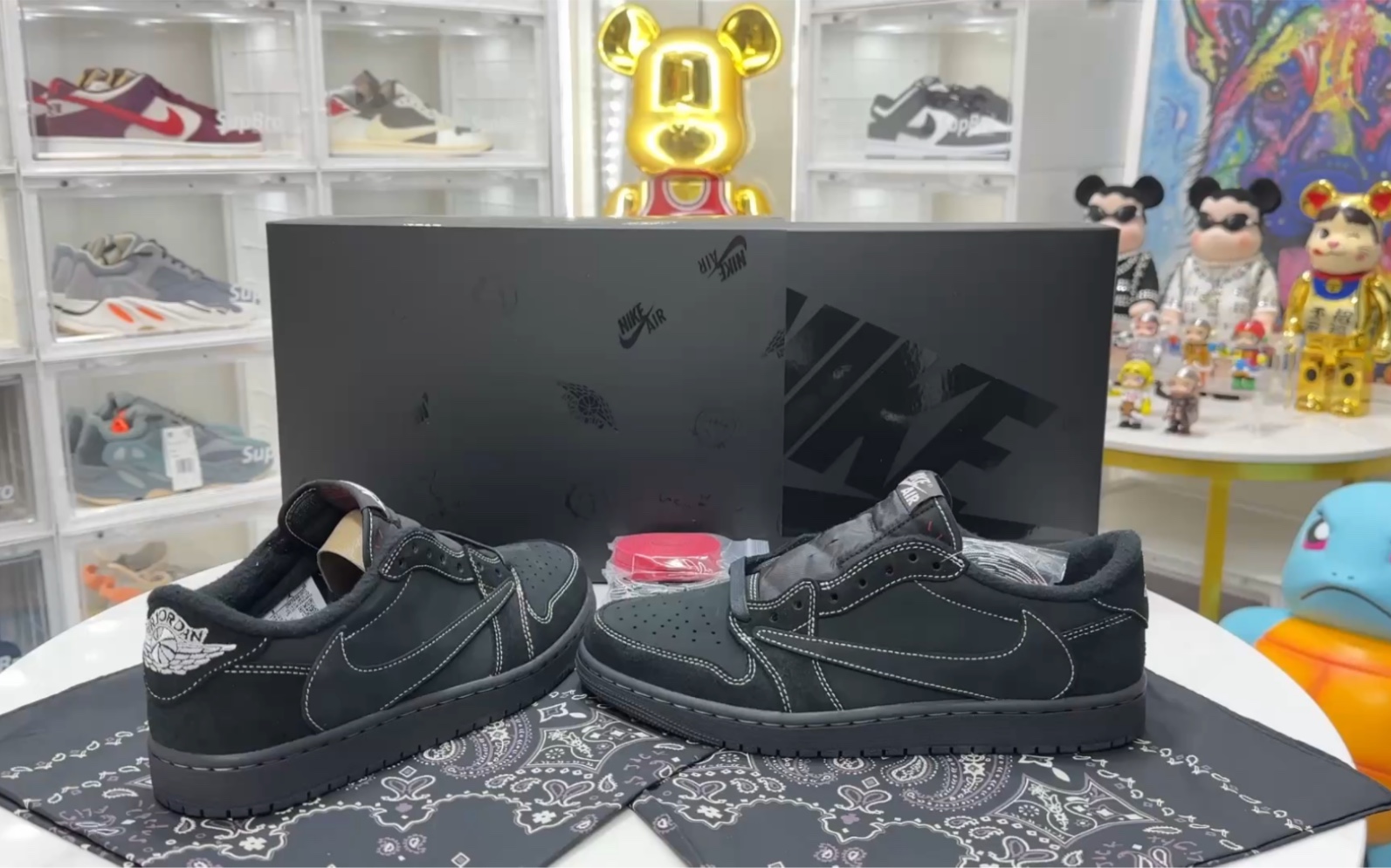 【實拍欣賞】travis scott x aj1倒鉤低幫4.0 黑武士