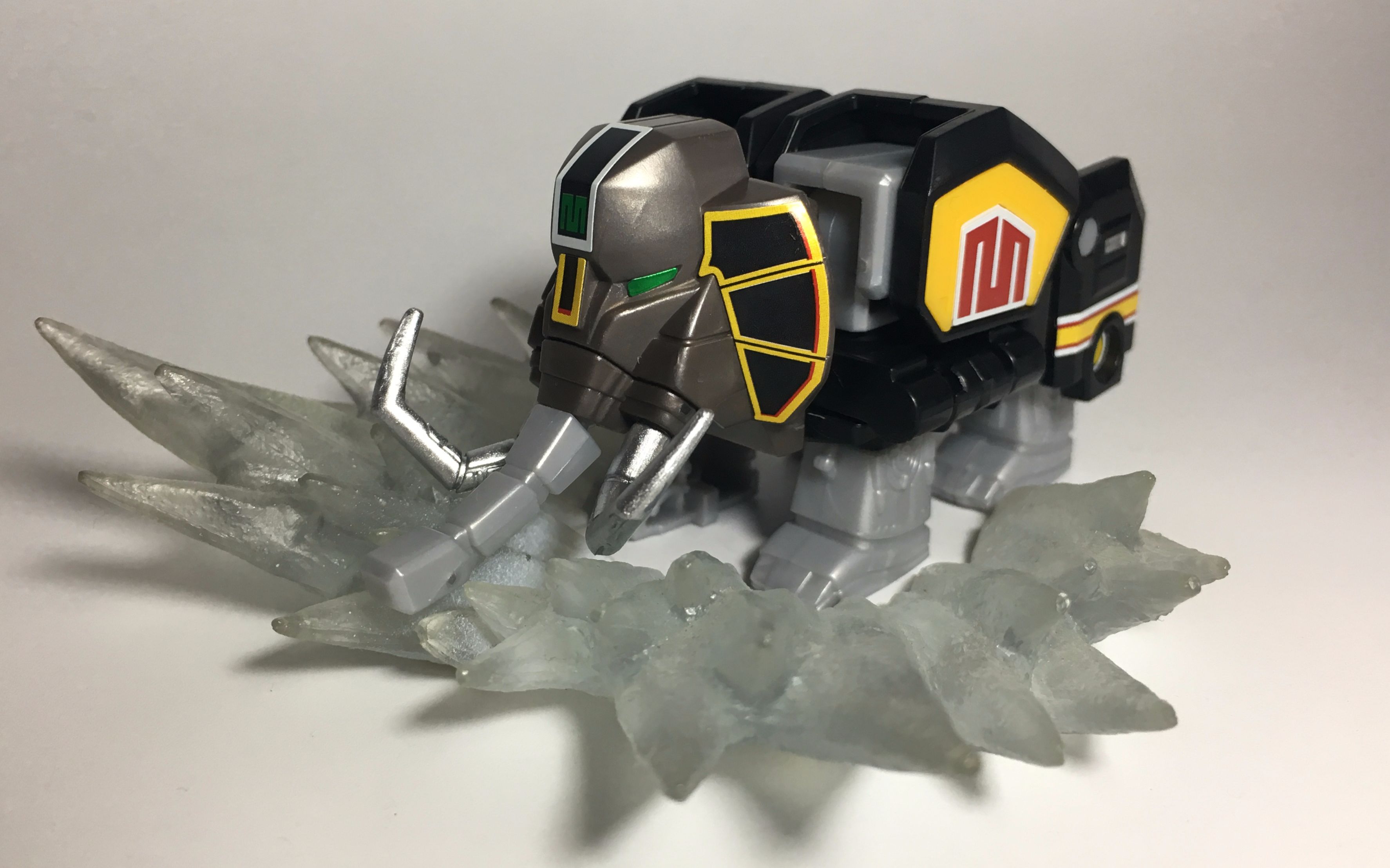 龙哥制作超级食玩恐龙战队进化合体乳齿象补色