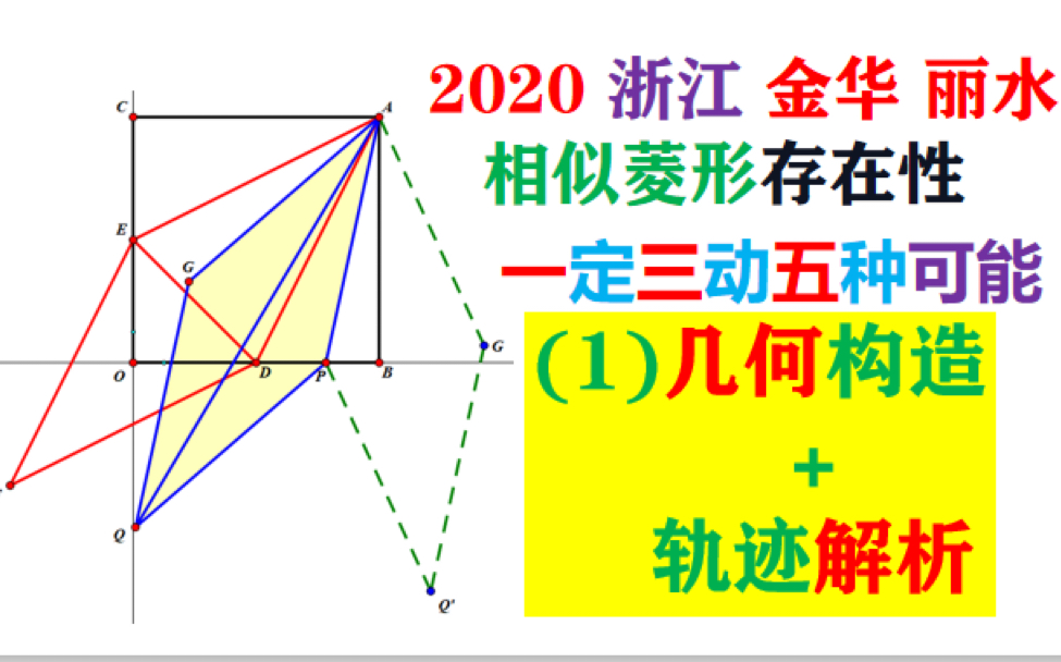 2020浙江金华、丽水中考数学,相似菱形存在性:方法1哔哩哔哩bilibili