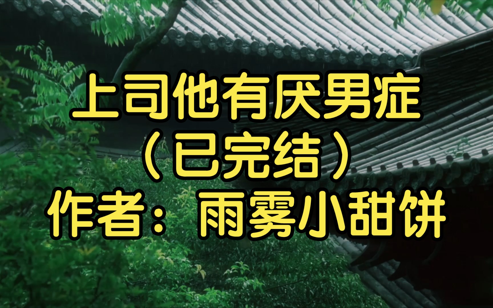 【纯爱推文】上司他有厌男症(已完结)作者:雨雾小甜饼哔哩哔哩bilibili