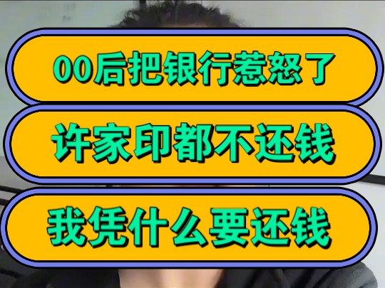 00后把银行惹怒了,许家印都不还钱,我凭什么要还钱?哔哩哔哩bilibili