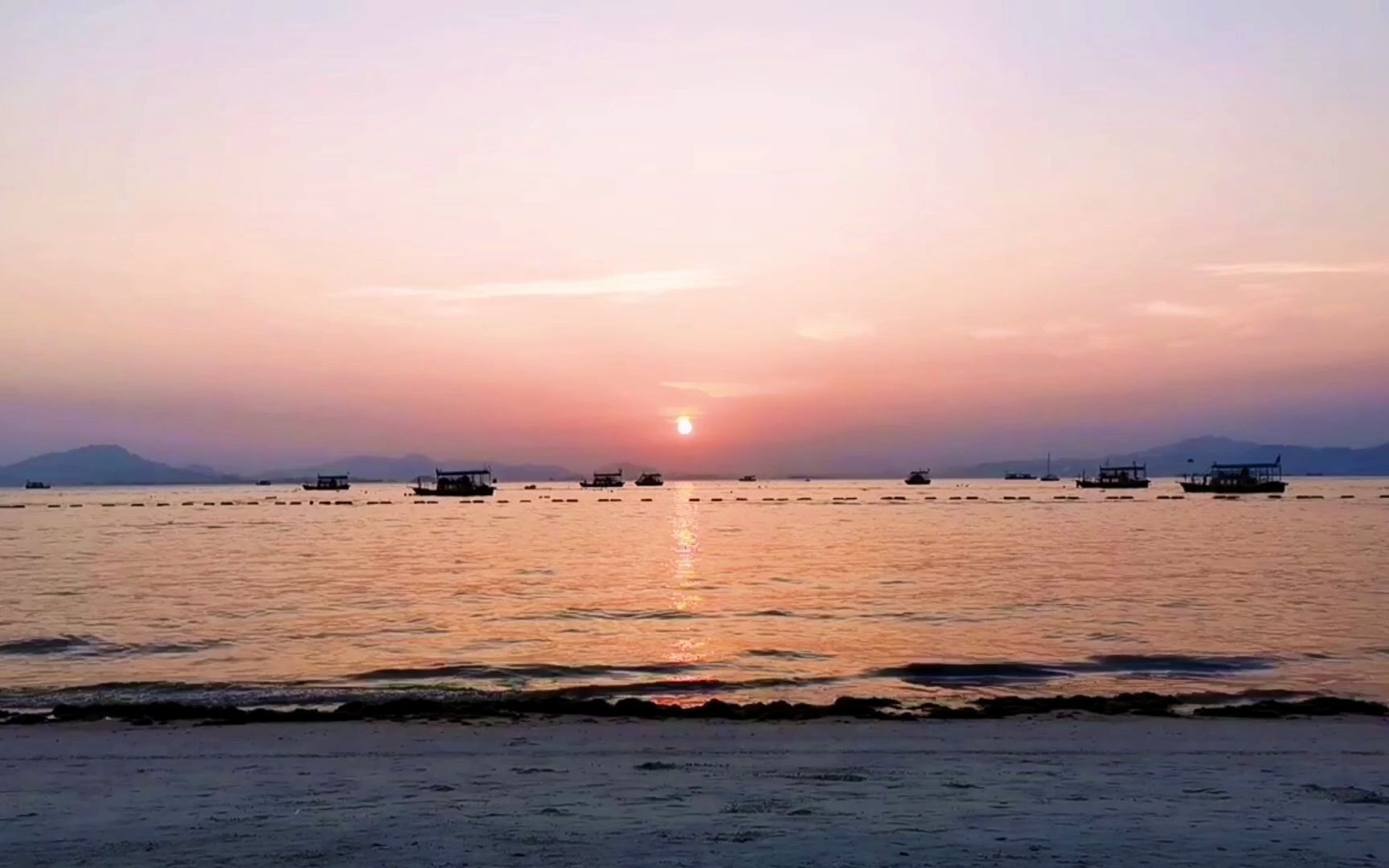 广东惠州巽寮湾海边看日落,静享生活中的小美好,这就是星辰大海吧!