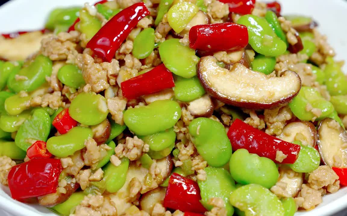 天热吃饭没胃口,试试这道蚕豆米炒肉沫,开胃又下饭特别好吃