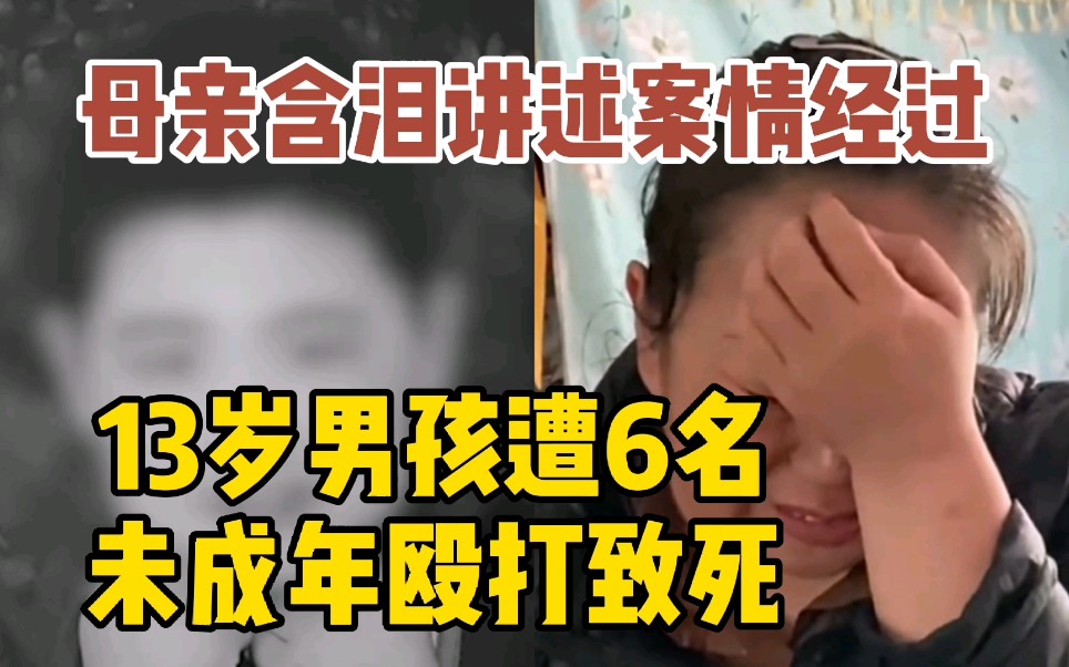 13岁男孩遭6名未成年殴打致死 男孩母亲含泪讲述案情经过哔哩哔哩bilibili