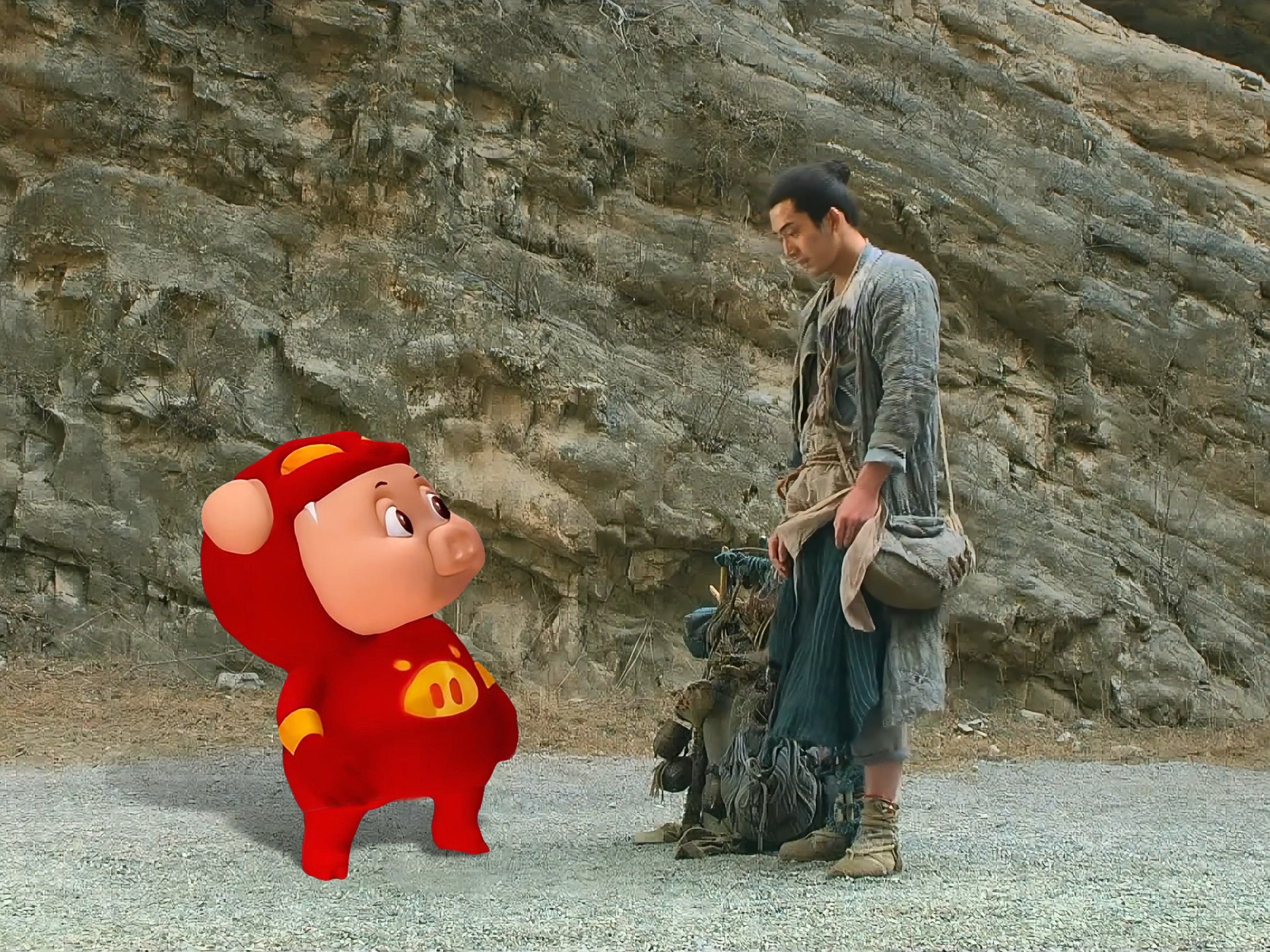 死猪，走啊，我不要你了!