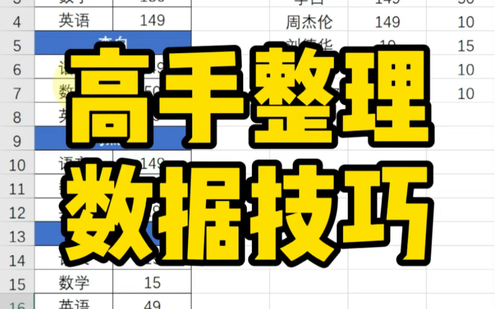 Excel高手整理数据技巧~哔哩哔哩bilibili