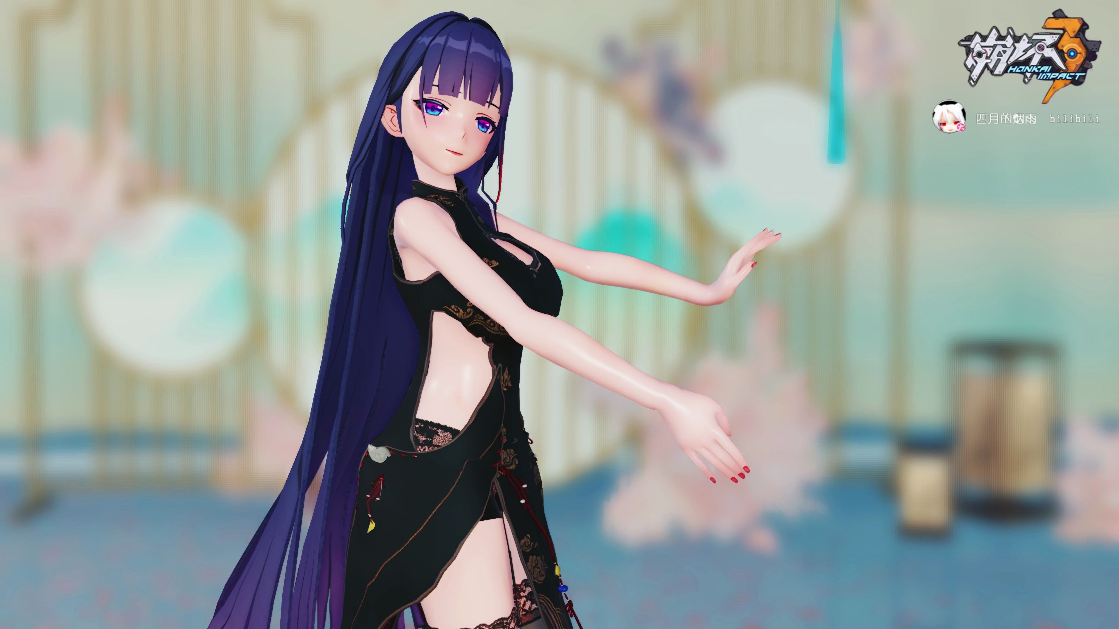 【4k超清】后崩坏书成年芽衣蝴蝶兰旗袍~广寒宫