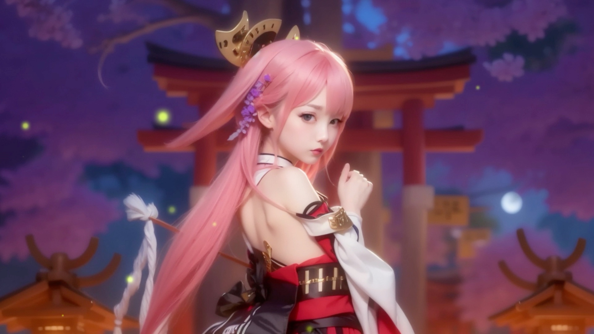 如果你还没有睡 #决战召唤之巅 #八重神子cos #ai绘画#原神#原神创