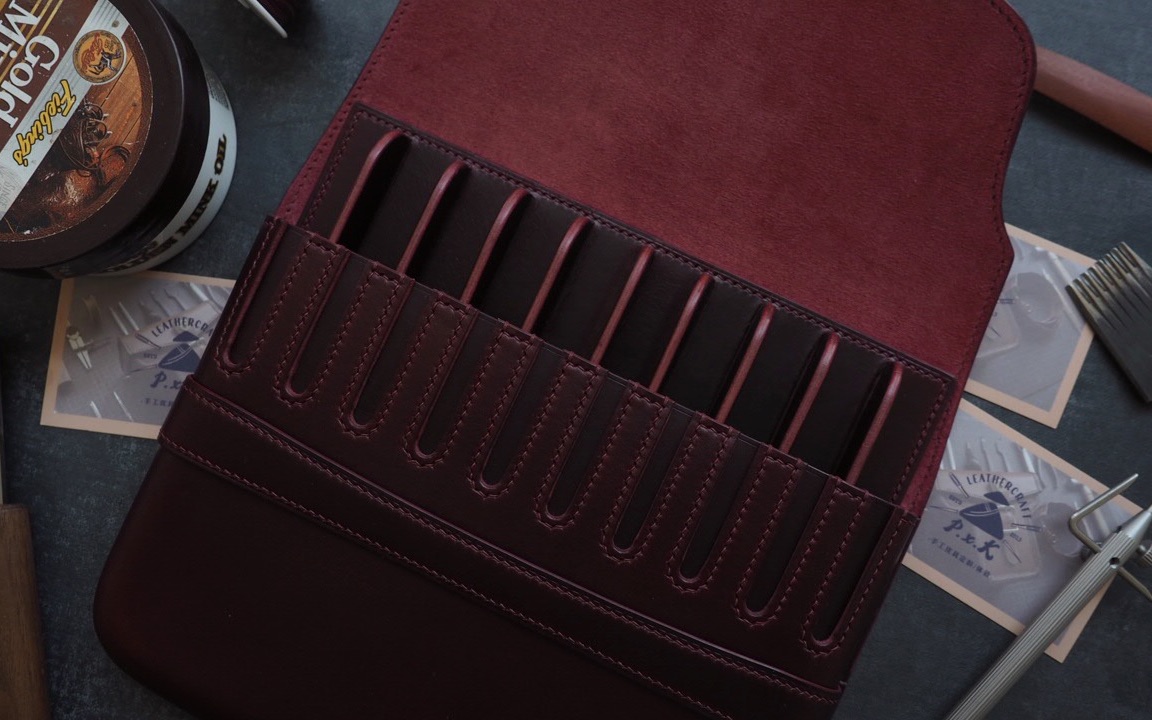 花80 小时完成的10支装钢笔套|沉浸式制作记录【皮侠客pxk】