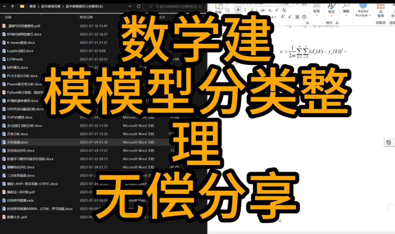 数学建模模型分类整理无偿分享哔哩哔哩bilibili