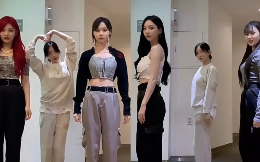 泰妍与aespa成员合跳《next level》(20210528) ins