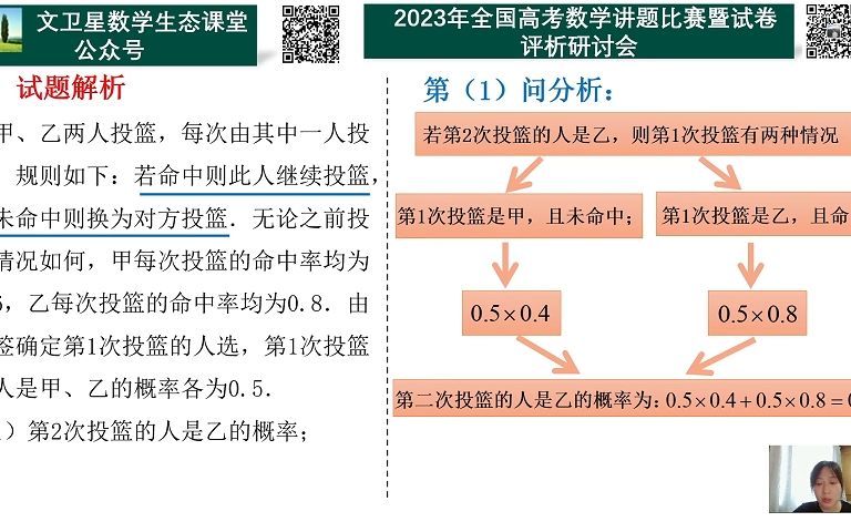 2023年全国高考数学讲题比赛 山东省胶州市第三中学赵烜赫老师讲解新1卷第22题获得一等奖哔哩哔哩bilibili