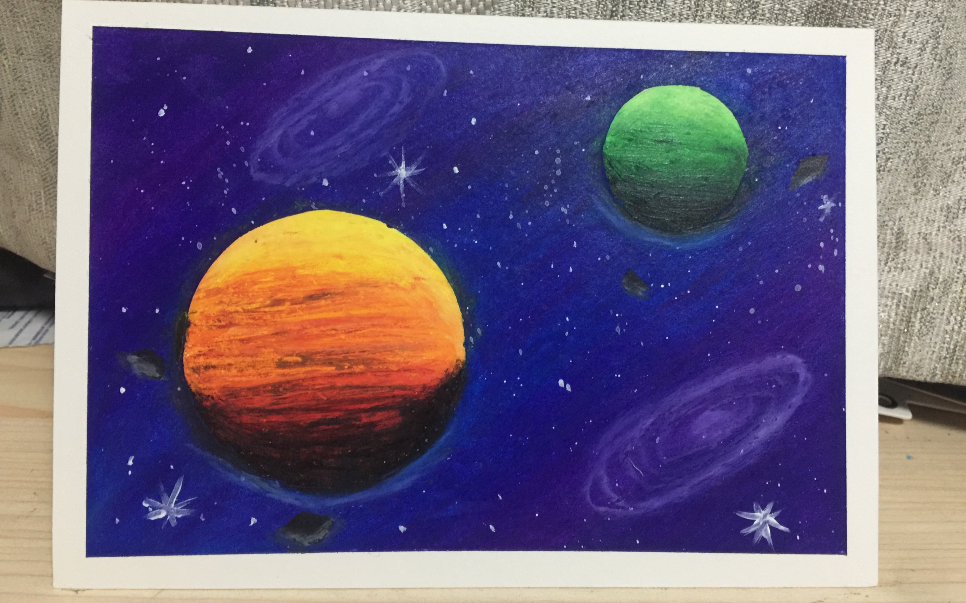 【油画棒】星球临摹 铺色一时爽,混色火葬场_哔哩哔哩_bilibili