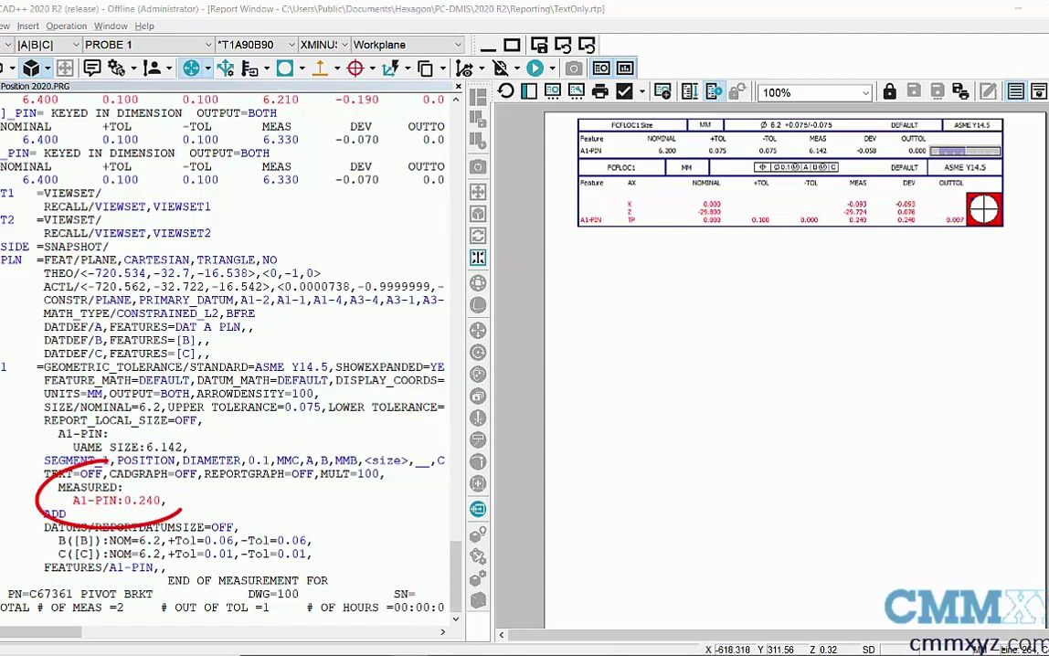Pc dmis using direct cad data