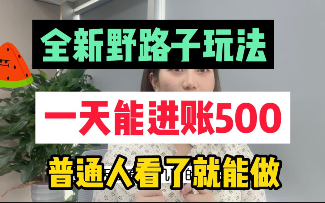 一天能进账五百,全新野路子玩法,普通人看了就能做【实操视频】哔哩哔哩bilibili