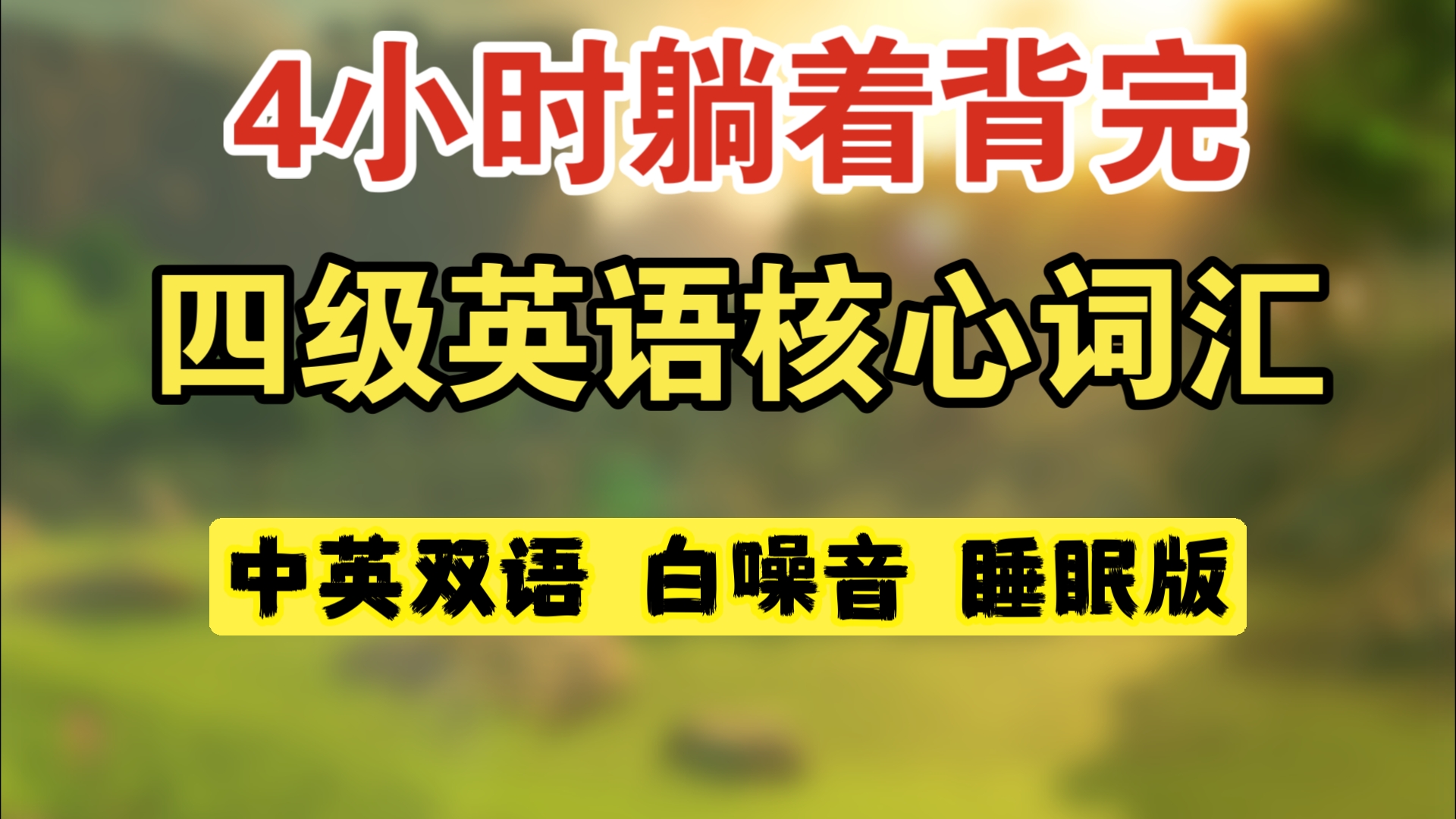 四小时刷完核心大学英语四级词汇!白噪音睡眠版哔哩哔哩bilibili