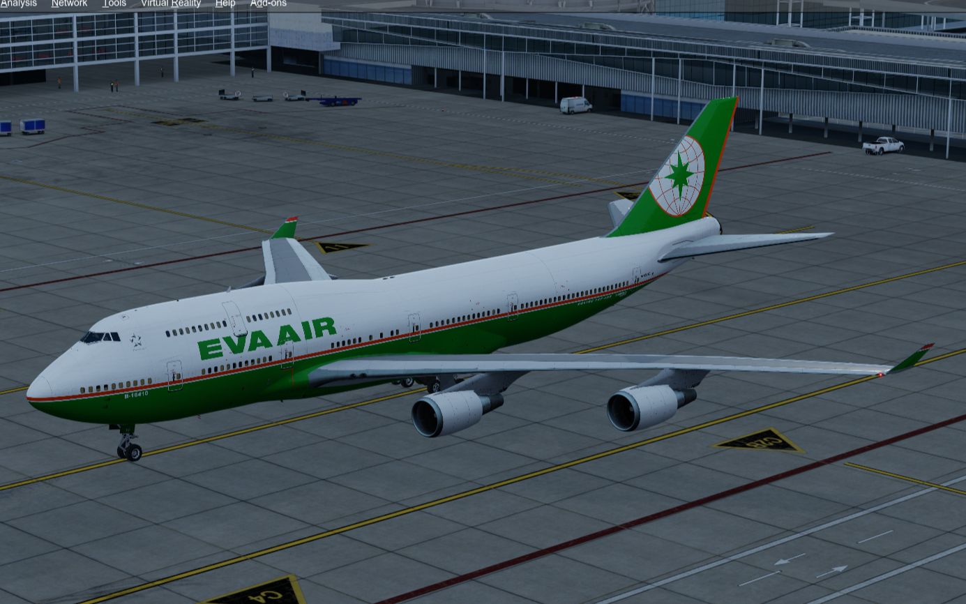 长荣航空b747-400阴天侧风轻降复活节岛