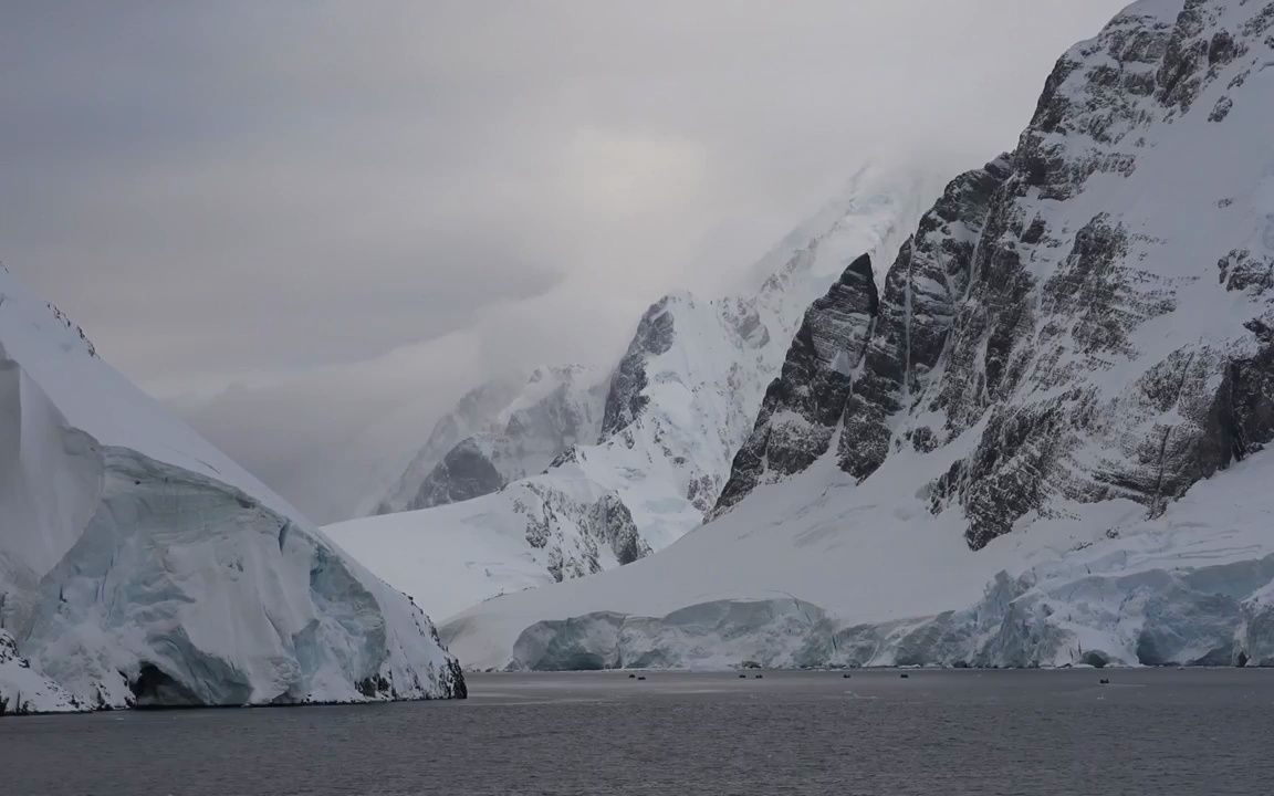 k3358 2k画质唯美梦幻海洋浮冰冰块冰川冰山冰天雪地大海海洋企鹅南极