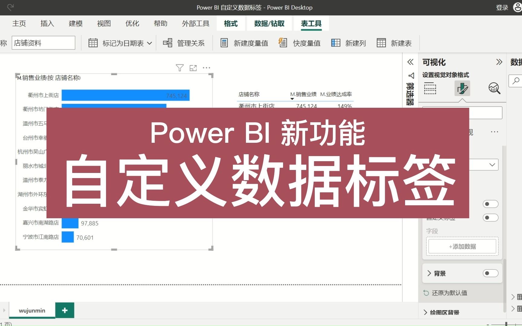 Power BI新功能:自定义数据标签