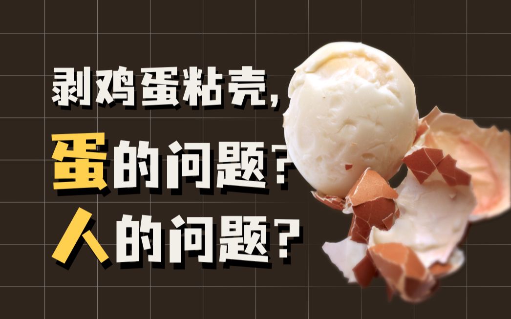 【科普】剥鸡蛋粘壳,蛋的问题?还是人的问题?哔哩哔哩bilibili