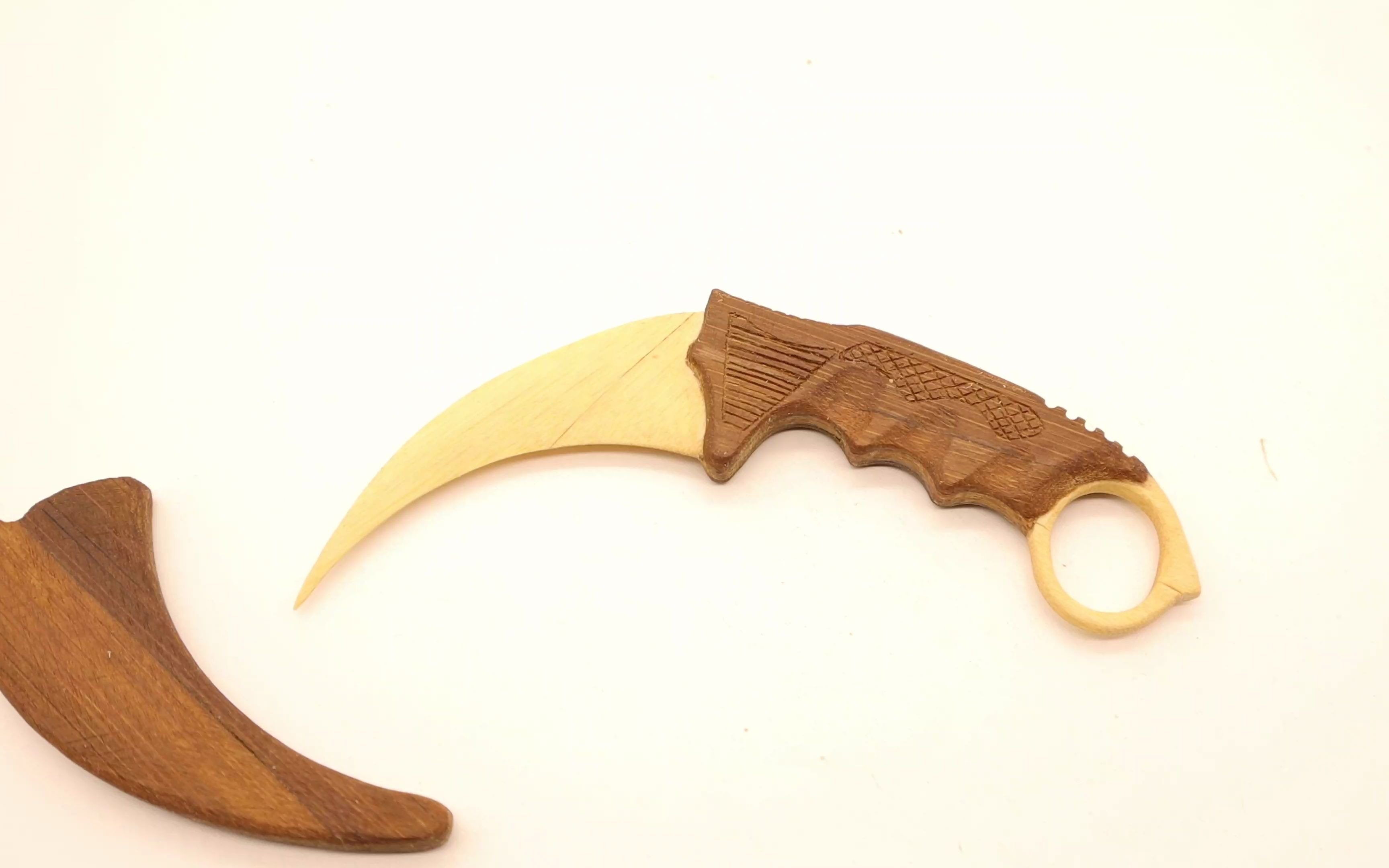 【竹木条手工】csgo中弯刀模型diy～_哔哩哔哩_bilibili