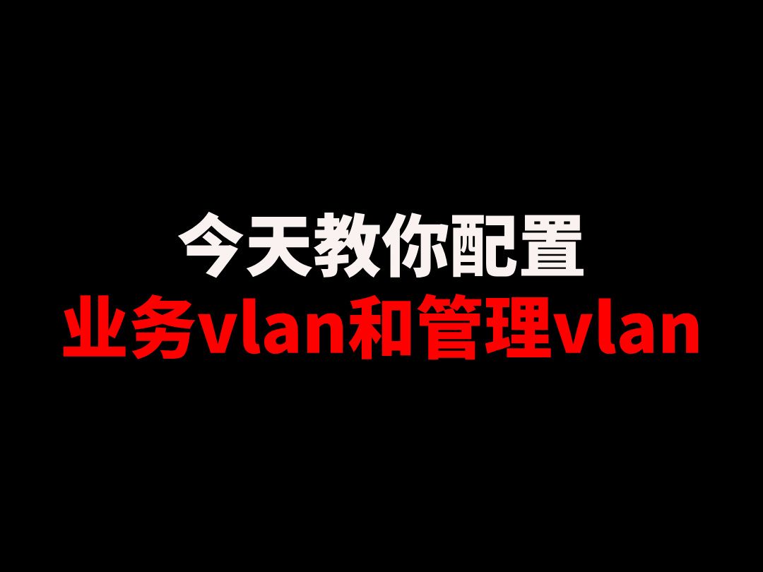 今天教你配置业务vlan和管理vlan