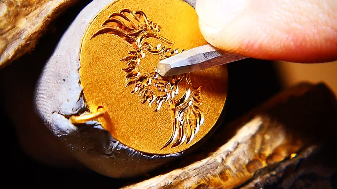 手工雕刻24k黄金吊坠_哔哩哔哩_bilibili