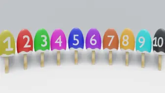 用冰棒学习颜色和数字 儿童英语 Learn Counting from 1 To 10