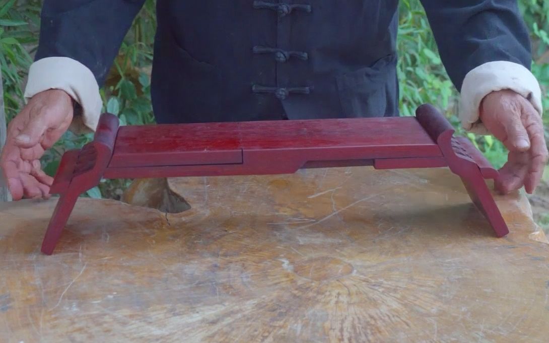 整木凿制中号鲁班桌,传统手艺就是牛