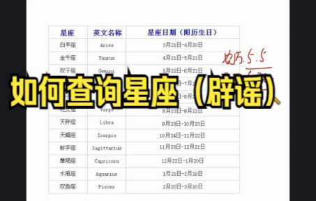 如何查询星座(辟谣)哔哩哔哩bilibili