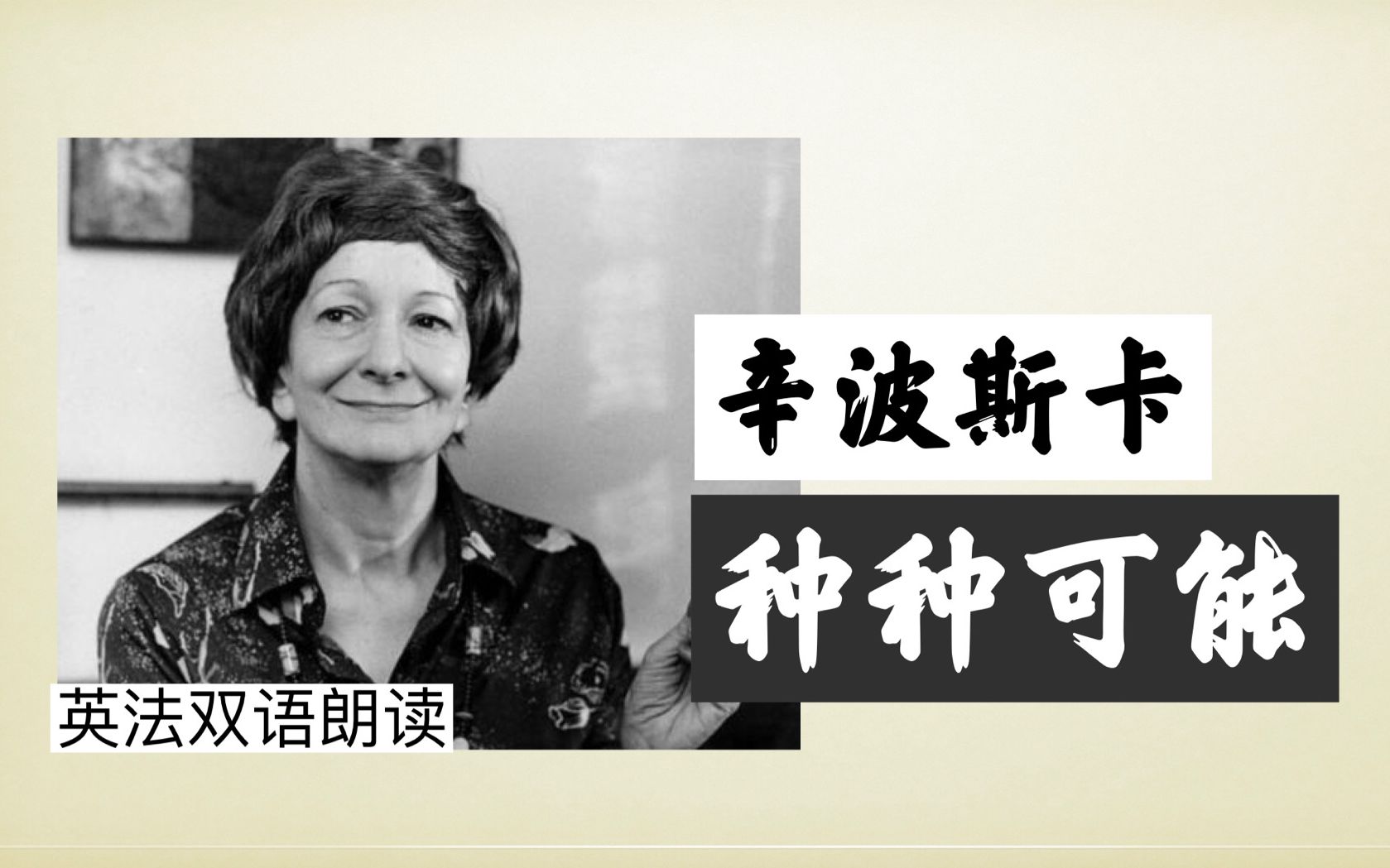 辛波斯卡的诗歌种种可能中英法三语的翻译版本我偏爱写诗的荒谬胜过不