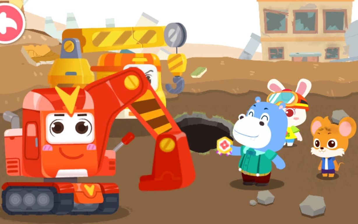 奇妙的工程车:吊车吊起兔依依 宝宝巴士益智游戏